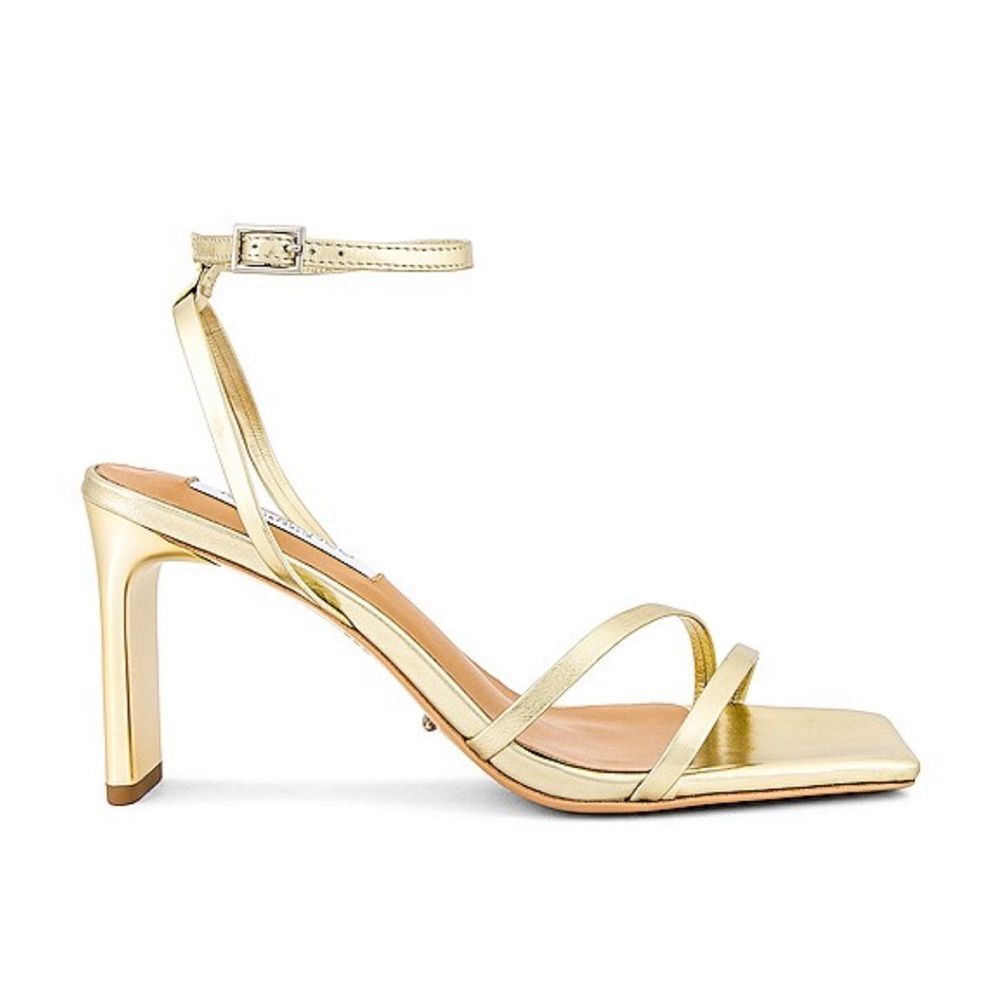 Tony Bianco Gold Strappy Square-Toe Heels
